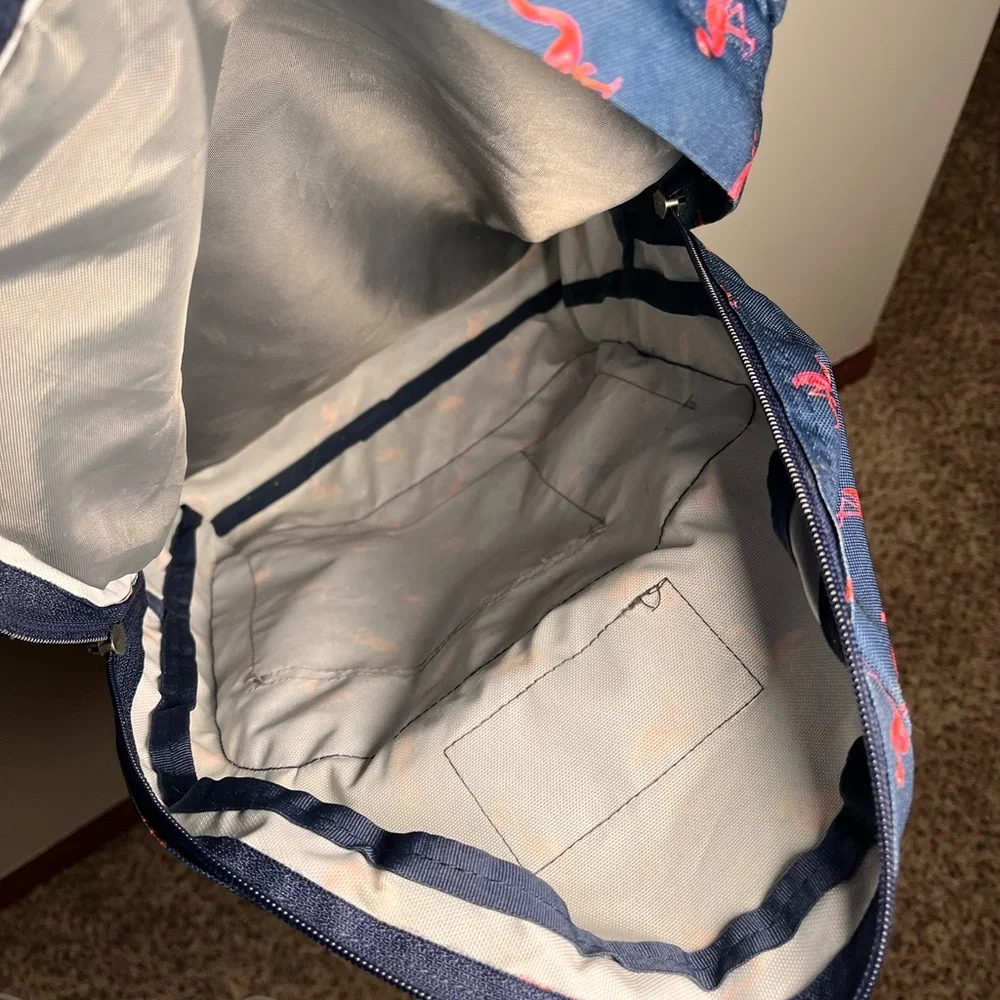 Jansport Trans Blue‎ Backpack with Pink Flamingos